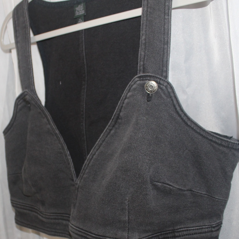 Women's Black Wild Fable Cropped Denim Vest in Sz (XXL) - Picture 2 of 9